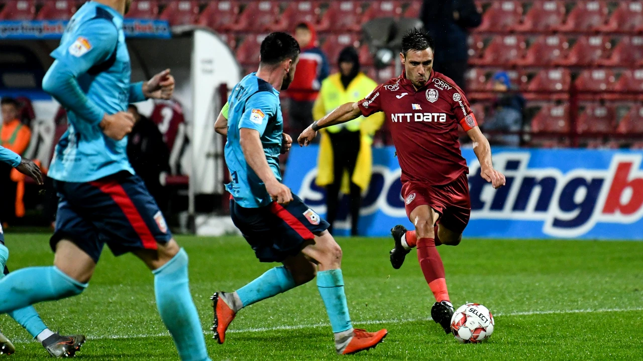 Chindia – CFR Cluj 0-1, într-un duel din etapa a 20-a din Liga 1. Meciul a fost decis de o lovitură de pedeapsă