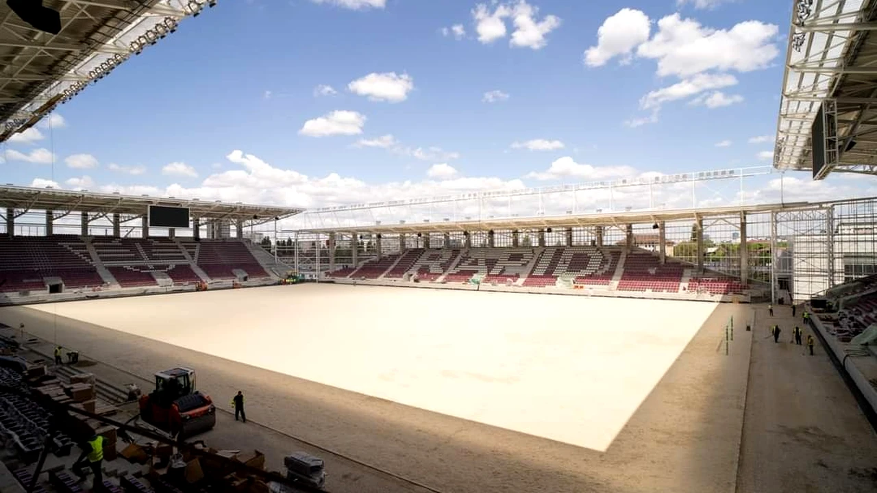 FOTO: Stadionul de 5 stele din Giulești e gata și mai trebuie doar ca Rapid să promoveze în Liga I! Urmează montarea gazonului