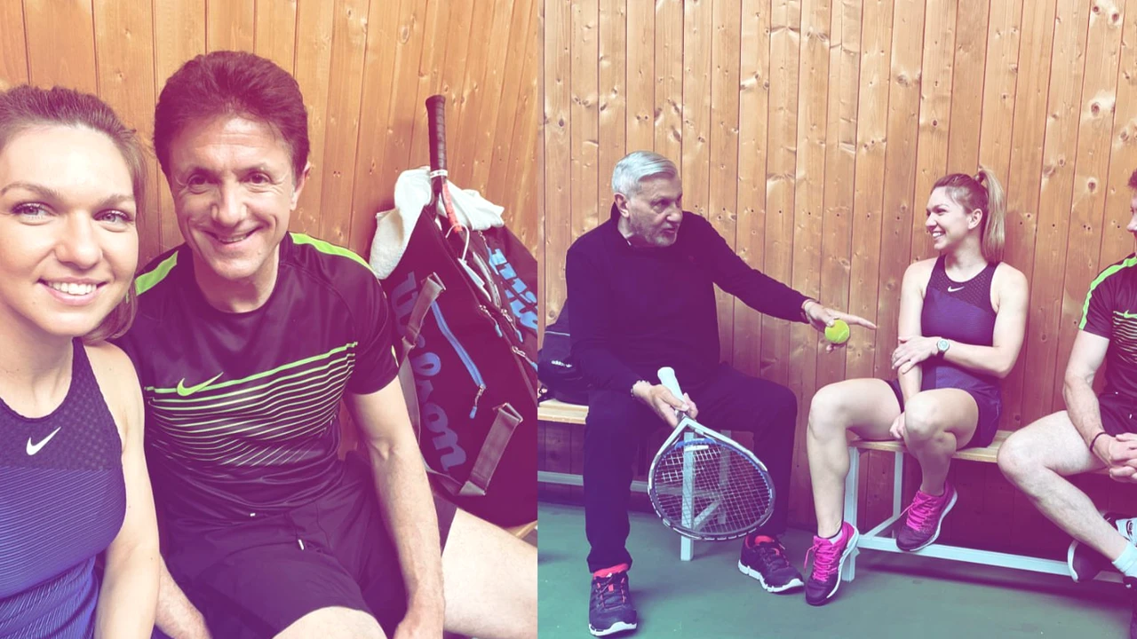 Video. Simona Halep s-a înconjurat de mari campioni. Gică Popescu și Ilie Năstase, convocați la fileu