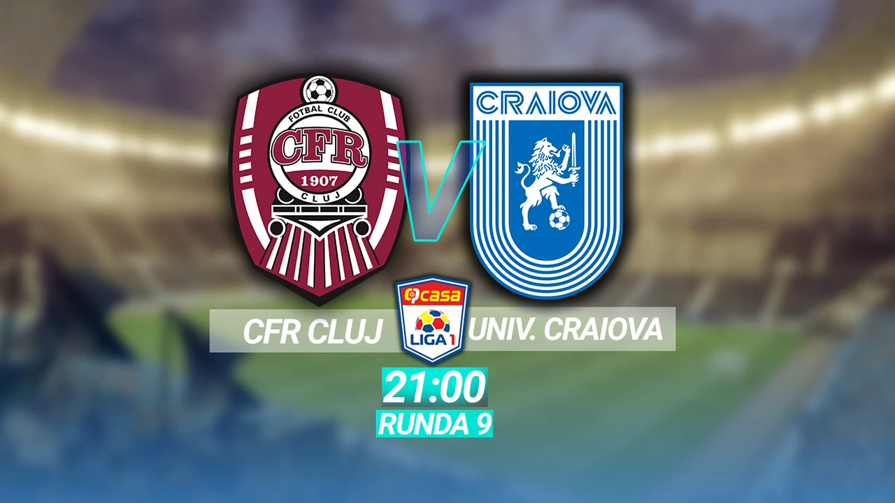 CFR Cluj – Universitatea Craiova 1-0. Victorie la limită pentru CFR. Craiova, ratări mari și o bară