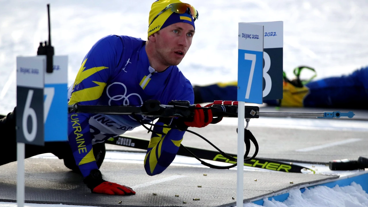 Imagini cutremurătoare din Ucraina. Participant la Jocurile Olimpice, biatlonistul Bogdan Tsymbal și-a luat fiul și se adăpostește într-un buncăr 