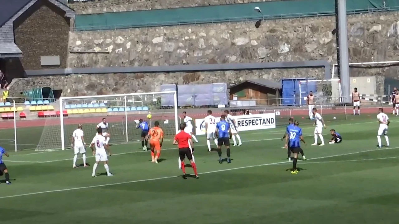 Ce glumă proastă! Campioana României, umilită de Inter Escaldes în prima repriză. Andorranii au deschis scorul după gafa lui Bălgrădean și au ratat alte ocazii uriașe. FOTO