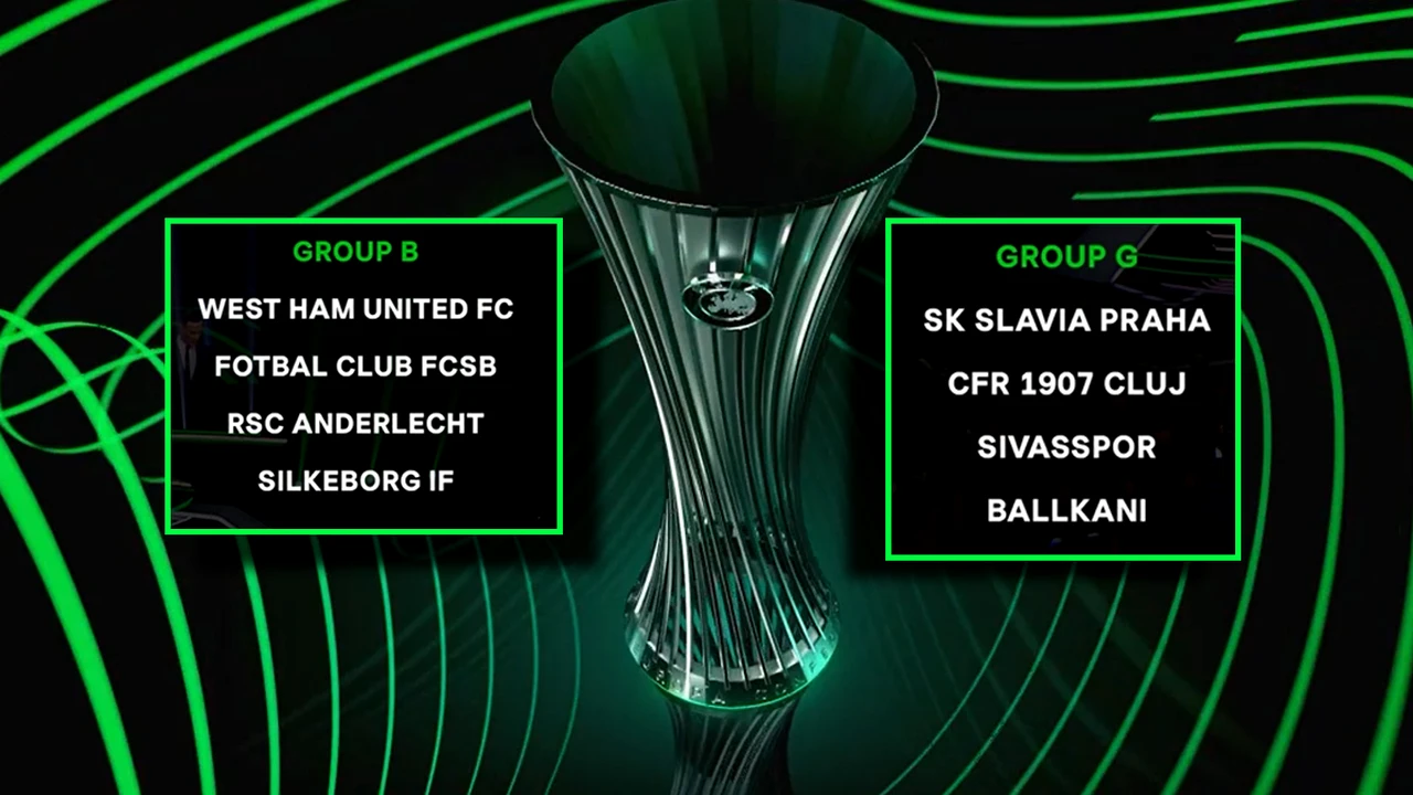 FCSB, în grupă cu West Ham United, Anderlecht și Silkeborg! CFR Cluj, cu Slavia Praga, Sivasspor și Ballkani!
