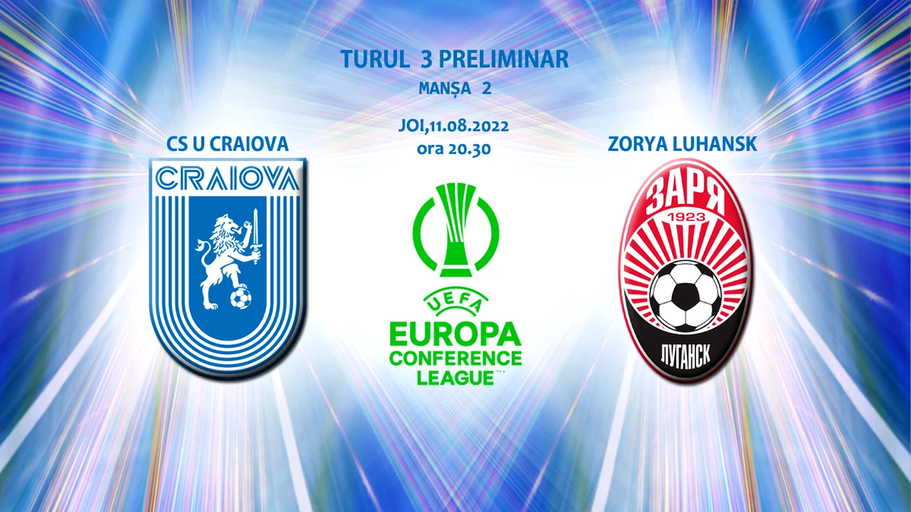 Universitatea Craiova – Zorya Luhansk : 3 – 0. Oltenii se califică în play-off-ul Conference League după un meci perfect