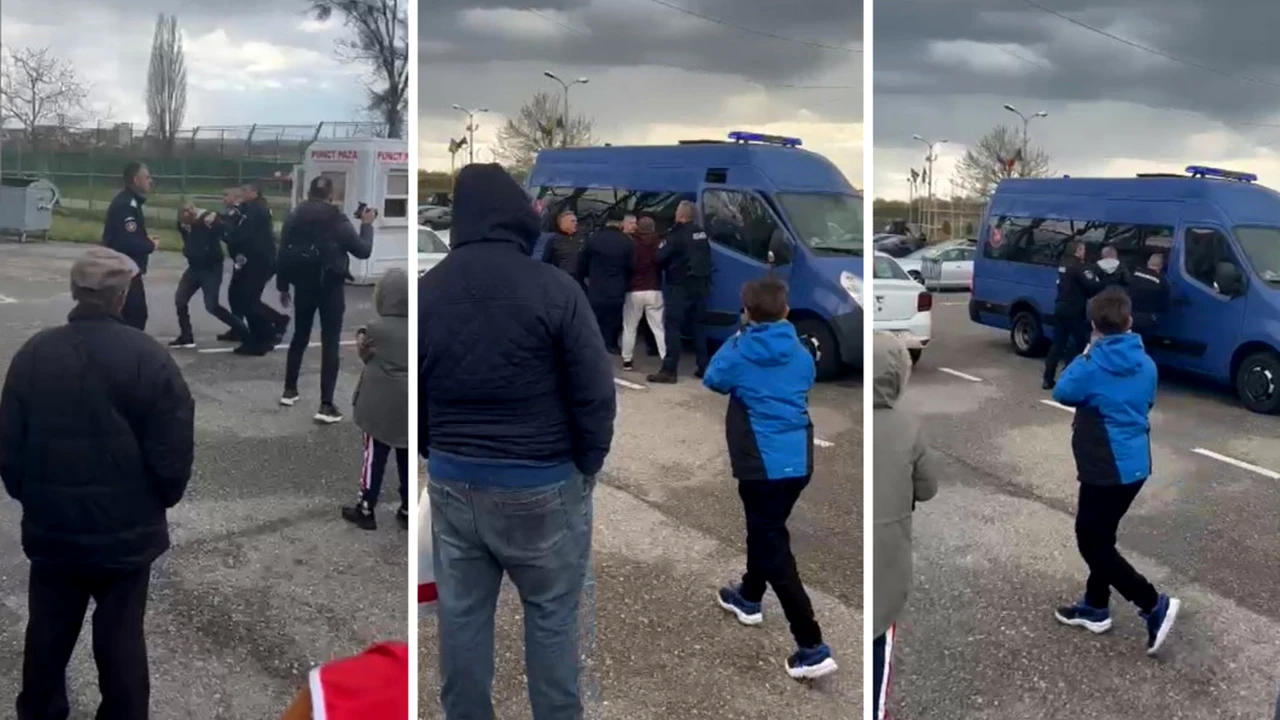Fanii lui FC Argeș, băgați în dubele Jandarmeriei după ce i-au înjurat pe jucători