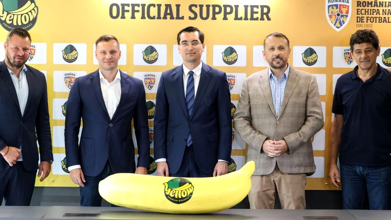 Le-au pus banana pe masă! Prezentare incredibilă pentru noul sponsor al FRF: cum a apărut Burleanu