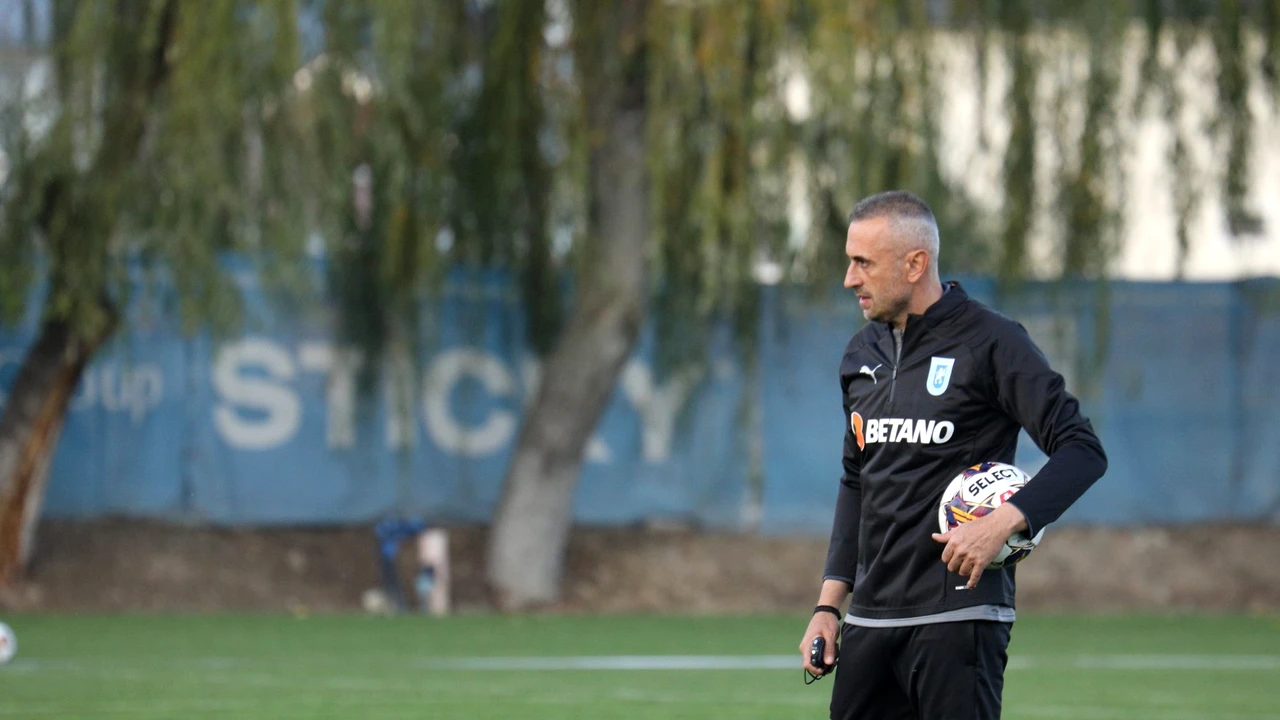 Ivaylo Petev a intrat deja „în pâine” la Universitatea Craiova! Imagini de la primul antrenament în Bănie. Foto