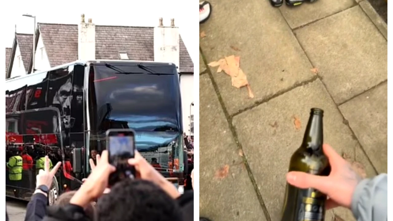 Tensiuni înaintea meciului Liverpool – Manchester United. Autocarul oaspeților a fost lovit cu o sticlă, „cormoranii” au reacționat urgent