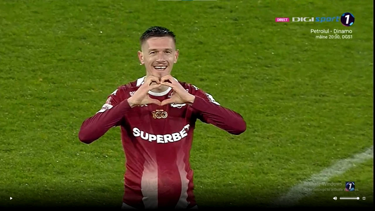 Jucătorul pe care Dan Șucu a dat un milion de euro își pune deja amprenta. Ermal Krasniqi, gol spectaculos în meciul Rapid – FCU Craiova. Foto