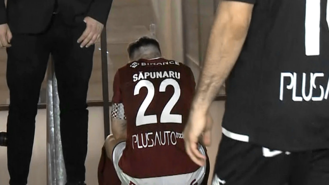 Imagini sfâșietoare cu Cristi Săpunaru după dezastrul cu CFR Cluj! Cum a fost surprins căpitanul Rapidului. Foto