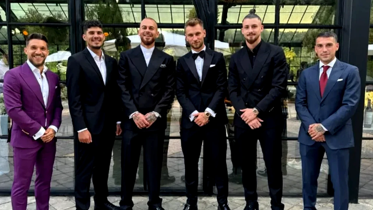 Primele imagini de la nunta lui Drăguș. Jucătorii naționalei sunt la petrecere, Șumudică e naș