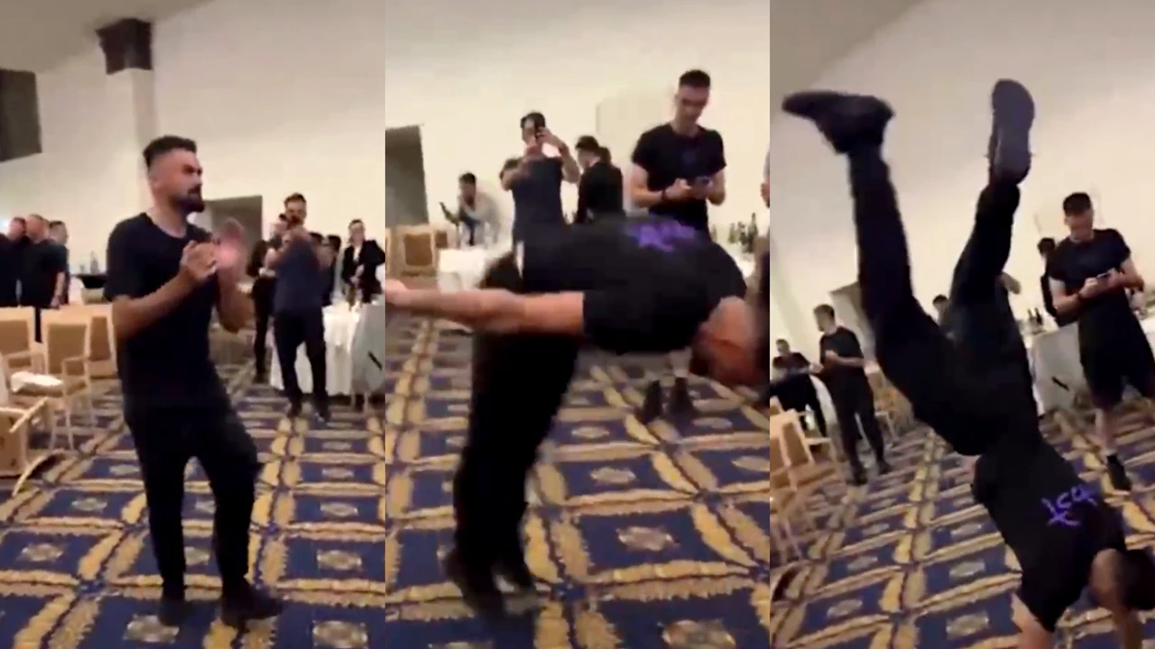 VIDEO | Valentin Crețu, one-man-show! A oferit imaginile serii la petrecerea celor de la FCSB