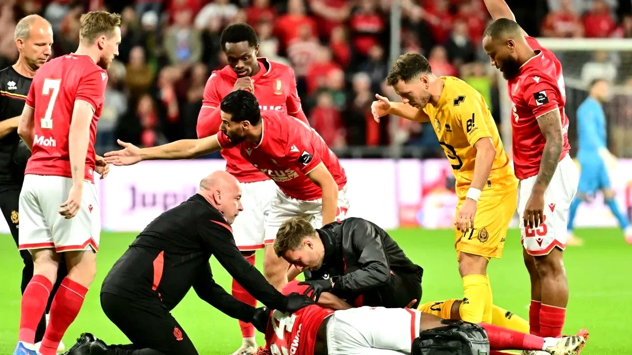 Momente șocante în Belgia. Fostul fotbalist al lui Dinamo s-a prăbușit pe teren după o ciocnire cu un adversar