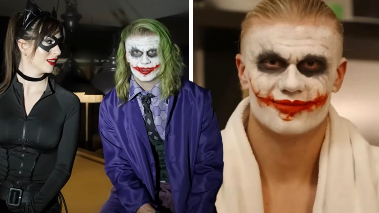 Erling „Joker” Haaland. Atacantul lui City s-a deghizat de Halloween și a ieșit pe străzile din Manchester