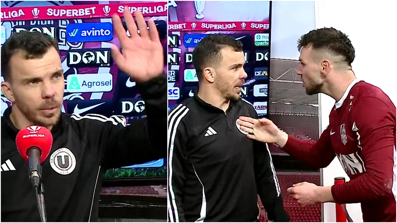 Cordea s-a dus direct la Nistor în timpul interviului pentru a-l înfrunta. Reacţia mijlocaşului Universităţii: „Vorbim după, nu e frumos ce-ai făcut”