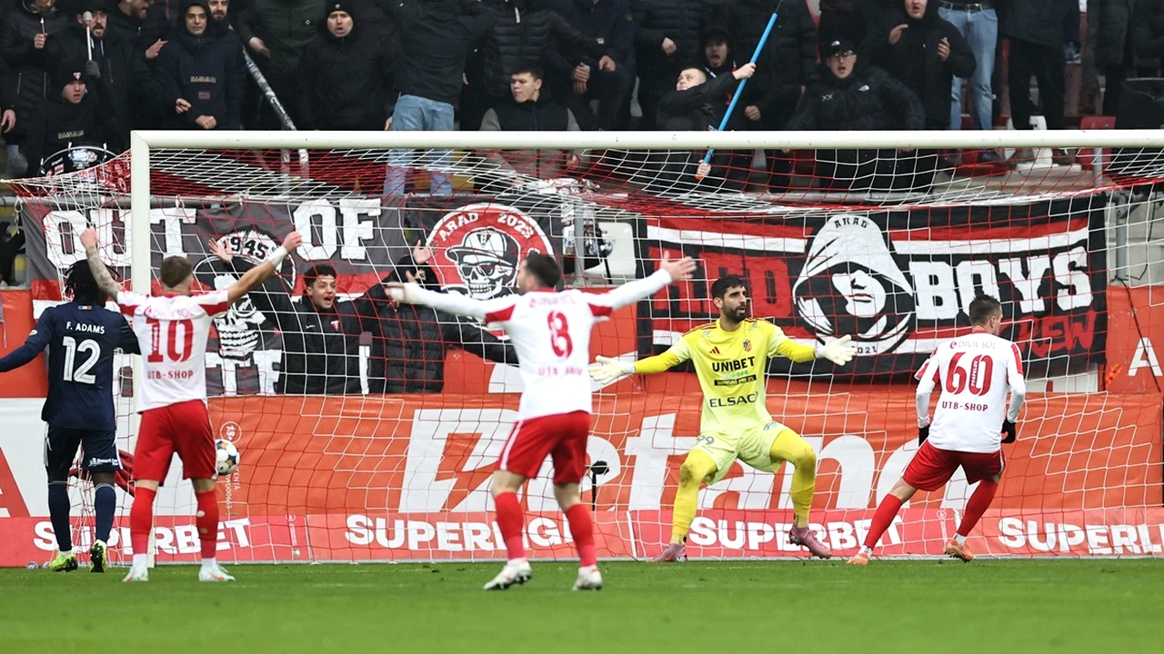 UTA Arad, victorie cu FC Botoșani. Scorul final, decis de un penalty în minutul 90