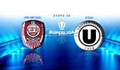 CFR Cluj – U Cluj 4 – 0. CFR Cluj și-a umilit rivala din oraș. Campioana României a avut trei penalty-uri