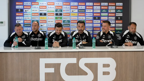 Elias Charalambous a venit la conferinţa de presă cu întreg staff-ul FCSB. Motivul din spatele deciziei