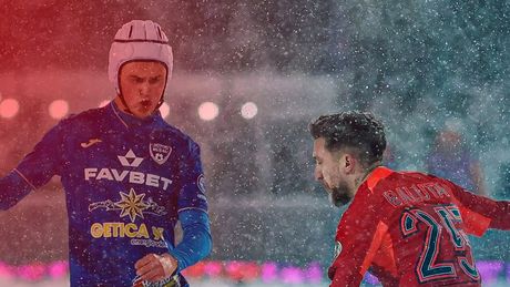 FCSB, victorie pe o ninsoare abundentă și primul loc în Superliga! Succes important cu Gloria Buzău, 2-0