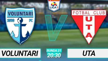 Voluntari – UTA 2-1. Voluntari obține o nouă victorie importantă, în lupta pentru play-off