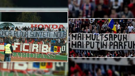 SPECIAL. Rapid – Dinamo, ironii la infinit. Derby-ul și savoarea mesajelor. „Și când plouă sunteți nouă, și-ăia împărțiți în două” vs. „Dușmanul nostru este Steaua, al vostru săpunul!”