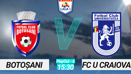 FC Botoșani – FC U Craiova, 2-1. Moldovenii se impun la capătul unul meci cu de toate! Ambele formații au terminat duelul în 10 jucători