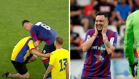 Dovadă de iubire fără limite pentru Mirel Rădoi în timpul meciului de gală din Ghencea + moment penibil cu Florin Talpan în prim-plan