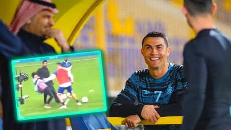 Cristiano Ronaldo, victima unui fan care a intrat din senin pe teren. Forțele de ordine au fost chemate imediat VIDEO