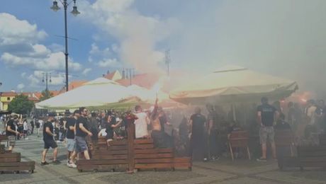 Incidente la Sibiu, înaintea finalei Cupei României. Un fan a căzut de pe un stâlp