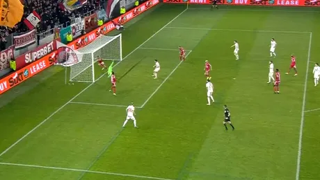„GOOOL! Ba nu este gol!” Încă o gafă halucinantă de arbitraj! I-au scos arbitrii mingea din poartă lui Hermannstadt cu Dinamo? Șir șocant de gafe