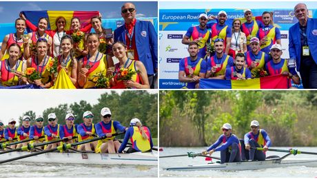 5 medalii în cele 7 finale de duminică. Bilanț fantastic la Europenele de Canotaj din Ungaria