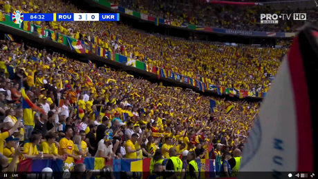 PIELE de gâină! Momente minunate la Munchen, în finalul meciului cu Ucraina: 30 000 de români au cântat împreună imnul național
