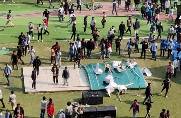 Scaune aruncate pe teren și fluierături din tribune la vizita lui Messi pe un stadion din India: „Este cel mai dezamăgitor lucru pe care l-am văzut vreodată”