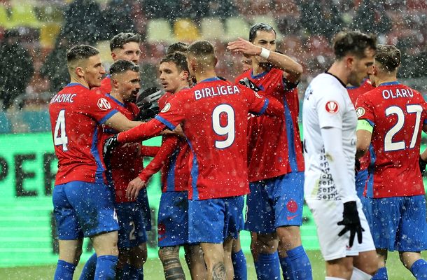 FCSB, prima victorie în acest an. Pe o ninsoare abundentă, campioana României continuă să spere la play-off